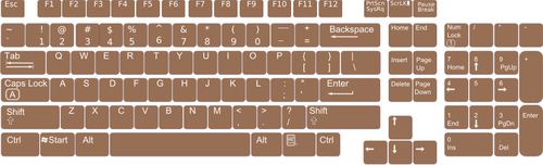 US-Englisch Tastatur Layout Vektor-ClipArt