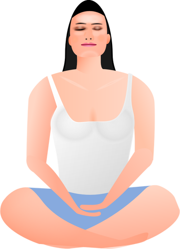 Vector clip art of lady in meditation