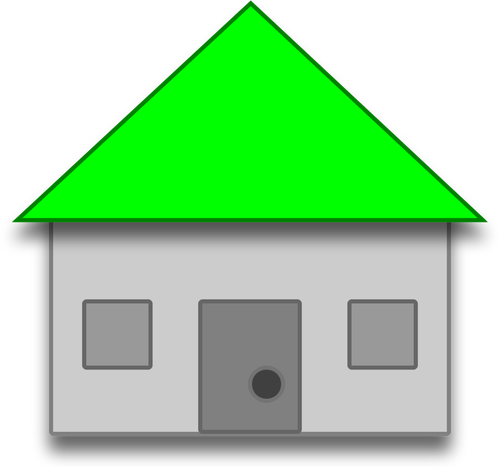 VektorovÃ© ilustrace z domu se zelenou stÅ™echou