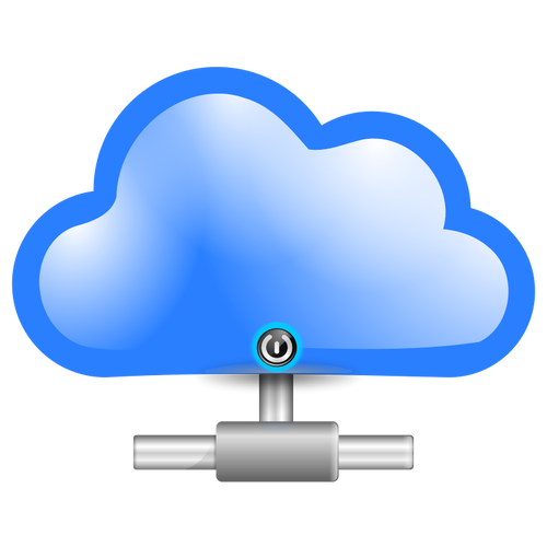 Cloud computing-vector pictogramafbeelding beveiligen