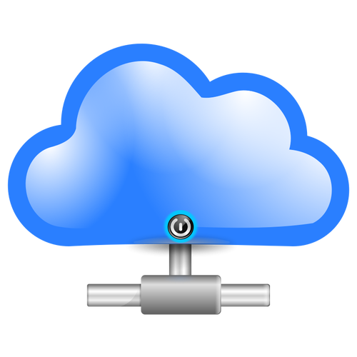 Cloud computing-vector pictogramafbeelding beveiligen