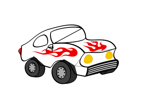 Cartoon sportig bil vektorritning