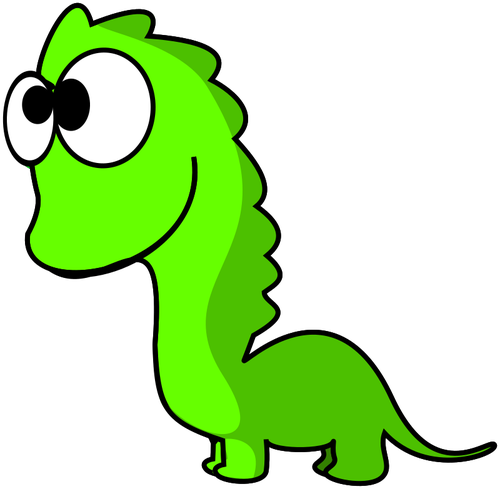 Dinosauro divertente verde