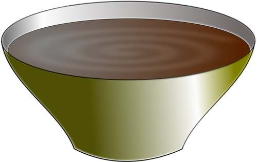 Vector graphics of bowl full of chocolate cream