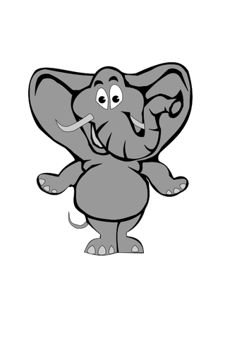 Tecknad grÃ¥ elefant