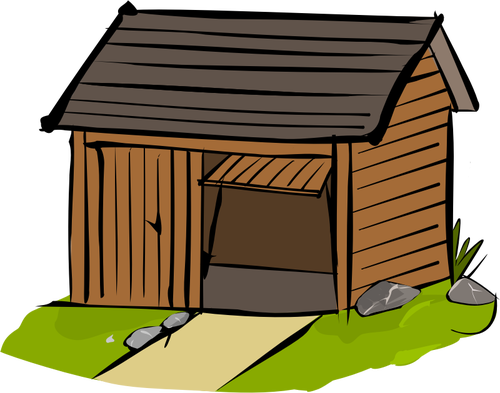 Illustrazione vettoriale di un garage di legno