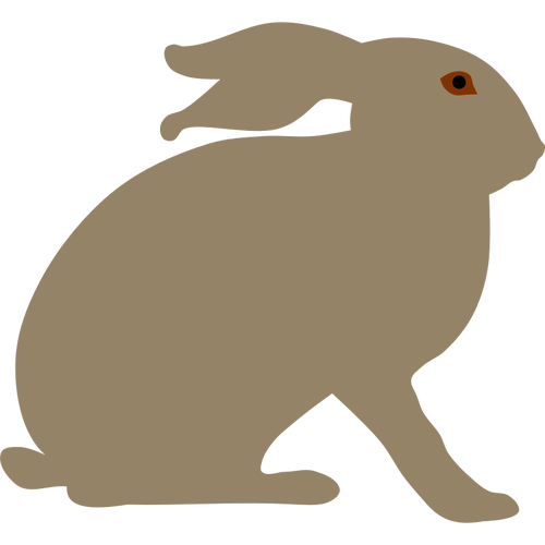Kanin med brune Ã¸yne silhuett vektor image