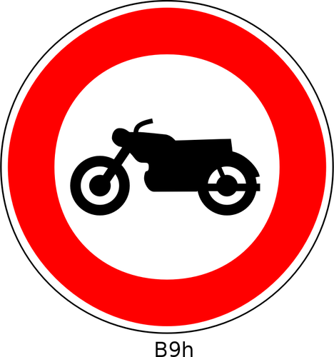 Vektor Klipart bez vstupu pro motocykly a lehkÃ© motocykly kolo zakazujÃ­cÃ­ dopravnÃ­ znaÄka
