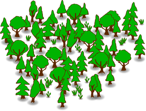 Floresta na cor verde