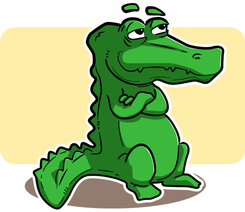 Vektor-Bild von langweilig grÃ¼n alligator
