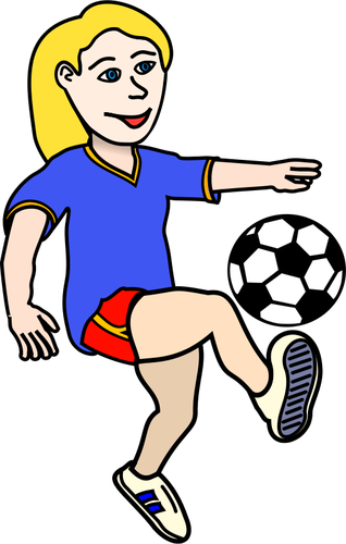 Immagine di ragazza gioco calcio vettoriale