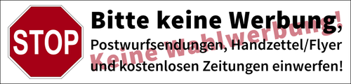 Vektorbild av en postbox etikett "ingen reklam, inga kundbearbetning" pÃ¥ tyska