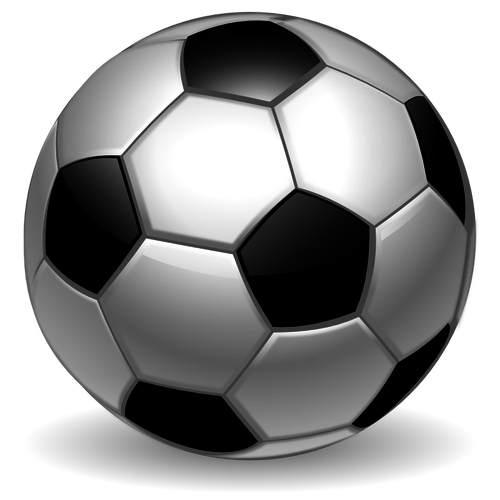 Fotboll med vita sexhÃ¶rningar och svart femhÃ¶rningar vektorgrafik