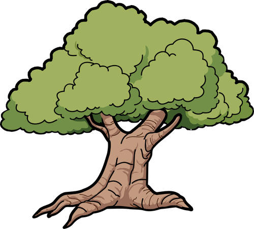 Grafica vectoriala de stejar largÄƒ rÄƒdÄƒcinile copac
