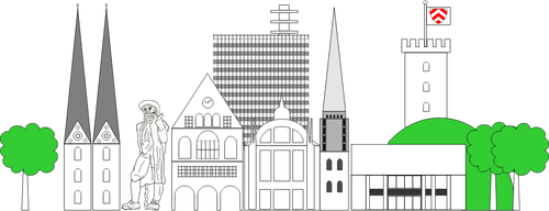 Edificios de ciudad Bielefeld grÃ¡ficos vectoriales