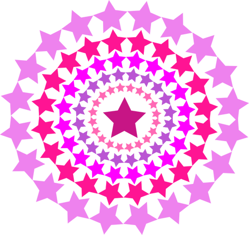 Cirkel med rosa stjÃ¤rnor