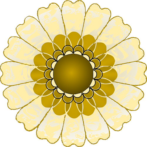 Vector illustraties van grote bloemblaadjes Gouden bloem