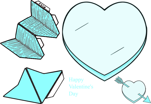 Hari Valentine kertas jantung koleksi seni vektor klip