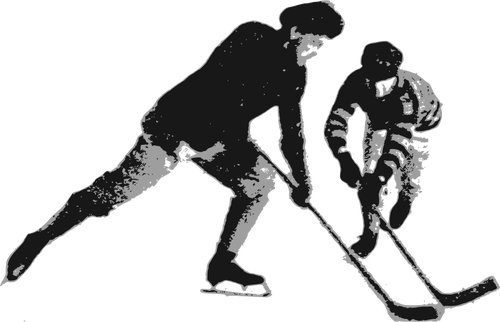 GrÃ¡ficos del vector de la pareja del jugador de hockey sobre hielo