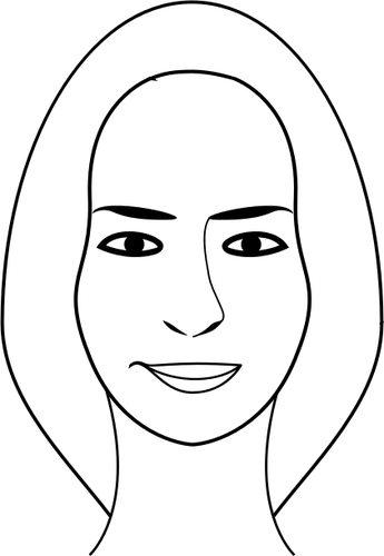 Ansikte av en kvinnlig person med lÃ¥ngt hÃ¥r vektor ClipArt