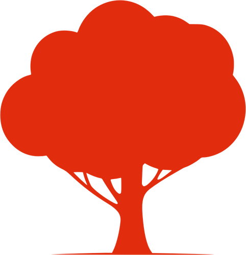 GraficÄƒ vectorialÄƒ roÅŸu silueta unui copac
