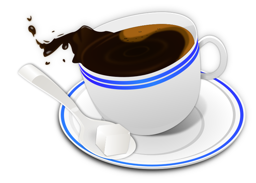 Vektorzeichnende schrÃ¤ge Tasse Kaffee
