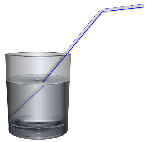 Glas Wasser mit Stroh Vektor-Bild