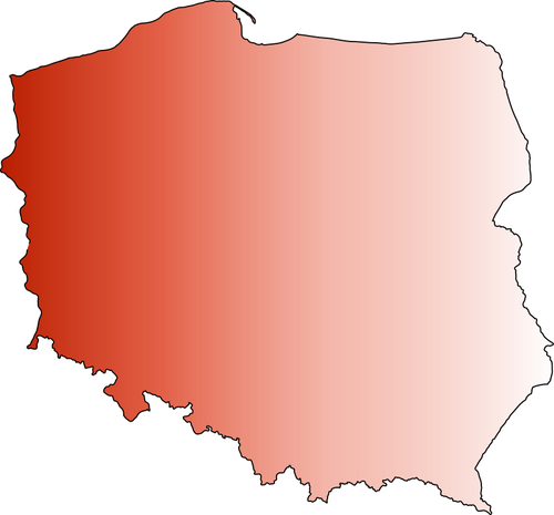 Bilden av rÃ¶da konturkarta Ã¶ver Polen