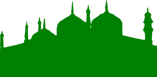 Vektor seni klip siluet hijau Masjid