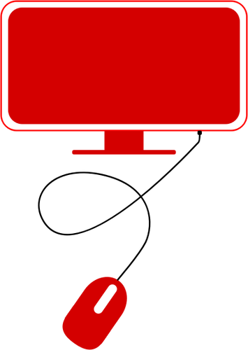 ClipArt vettoriali icona di computer moderno rosso