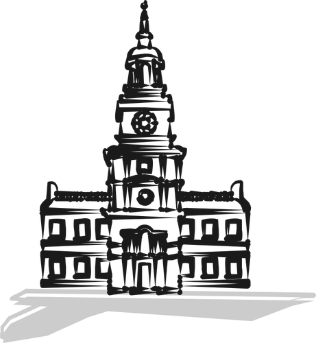 Imagem de desenho vetorial do Independence Hall
