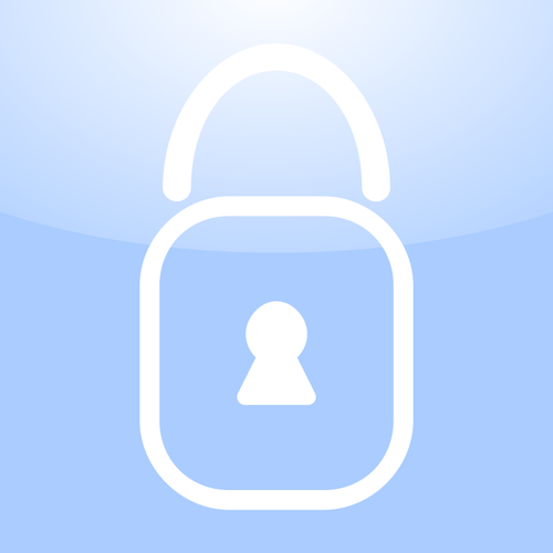 Vektor-Illustration von Application Security-Symbol mit einem SchlÃ¼sselloch-Schild