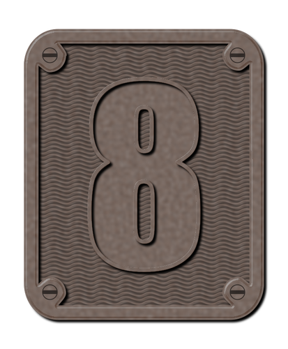 Vector drawing of metal number eight