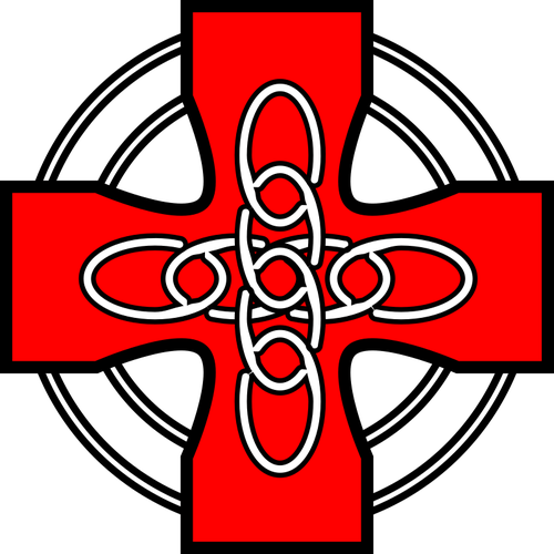 Rosso celtico croce grafica vettoriale