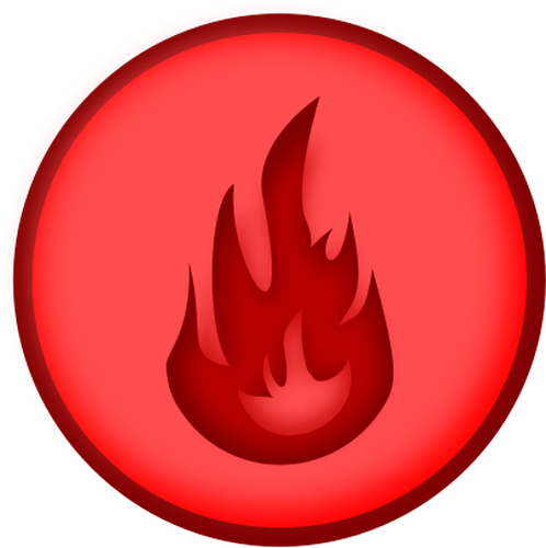 Vektor-Bild Runde rot-Feuer-Zeichen