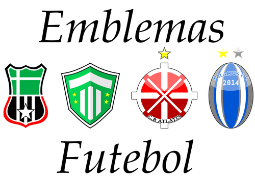 ClipArt di vettore quattro emblemi di calcio