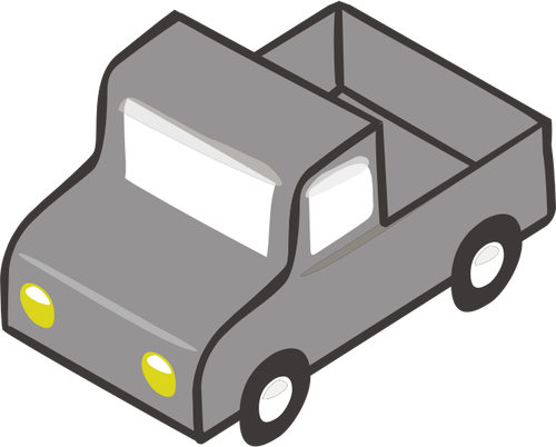 Vector Illustrasjon av grÃ¥ pickup lastebil ovenfra