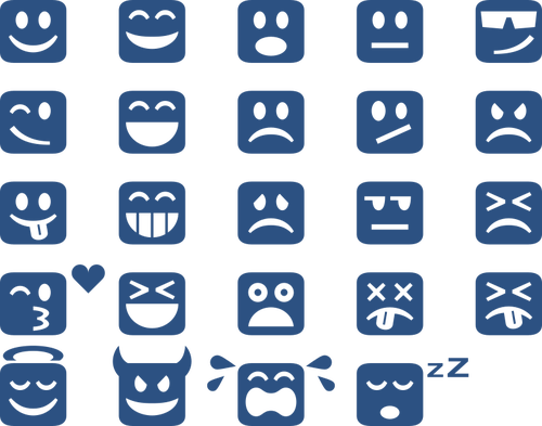 Vierkante emoticons