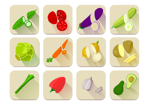 Grafica vettoriale di una selezione di verdure