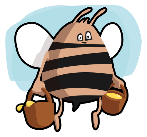 Bee med honning vektor image