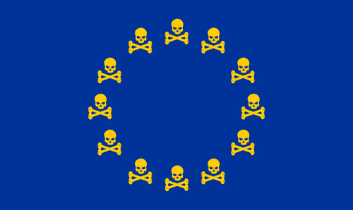 KafatasÄ± ve kemiklerin bayrakla EU