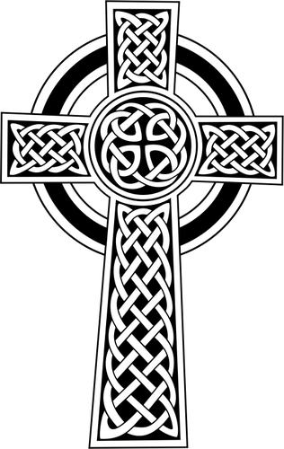 Vektor ClipArt-bilder av svarta och vita Keltiskt kors