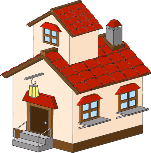 Isometrische Haus-Vektor-Bild