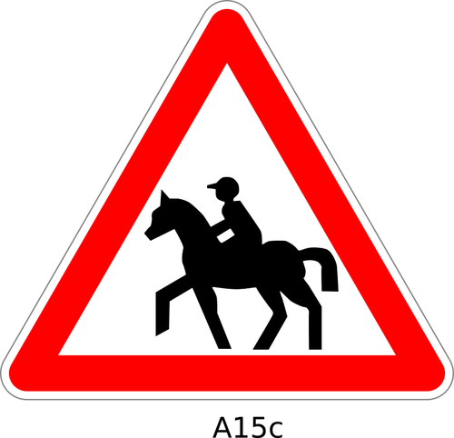 Sinal de estrada cavalgada cavalo