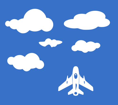 Vliegtuig in de wolken
