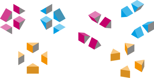 Kleurrijke isometrische driehoeken