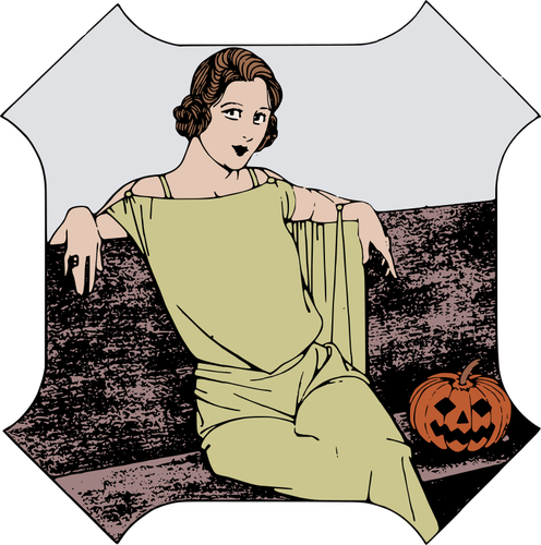 Halloween dame beeld