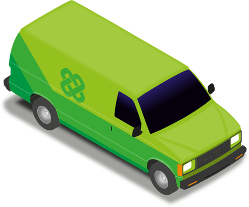 Green delivery van