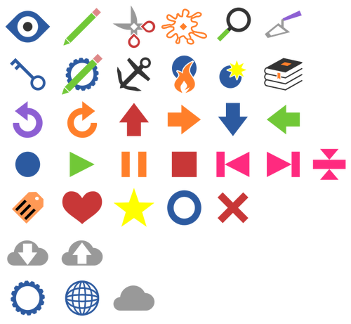 Simboli colorati di web