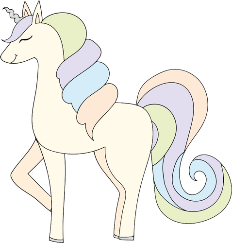 Pastel unicorn imagine vectorialÄƒ
